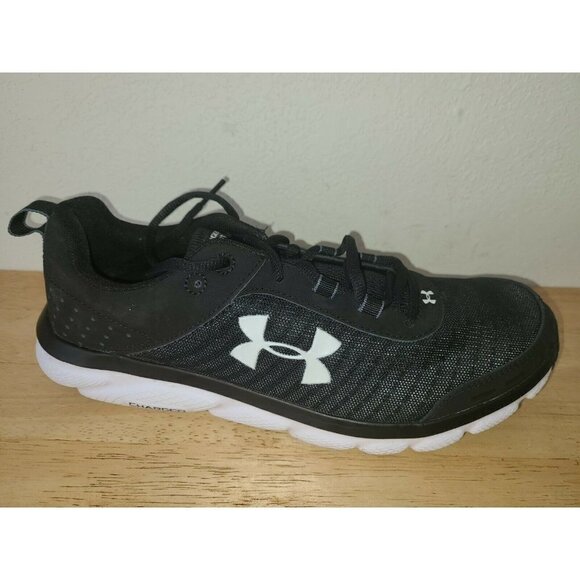 Under Armour Other - Under Armour Charged Assert 8 Mens Black White Athletic Shoes Sz 9.5 3021952-001
